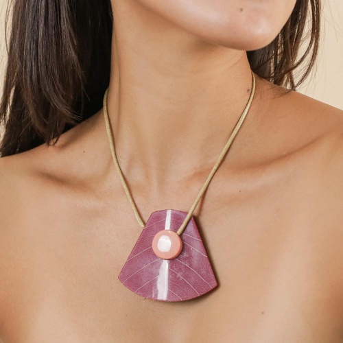 Колье Nature Bijoux, Rainbow ficus, с акрилом и смолой, NB25.1-15-43474 бордовый фото 3